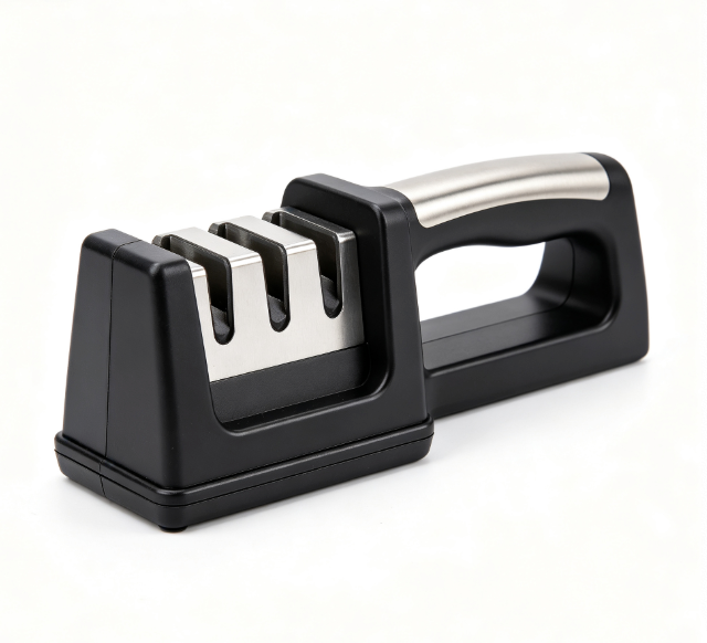 3-Stage Manual Knife Sharpener, Quick Restore Blunt Kitchen Knives Sharpening Tool, Safe Non-Slip Base for Chef Steak Paring Knives