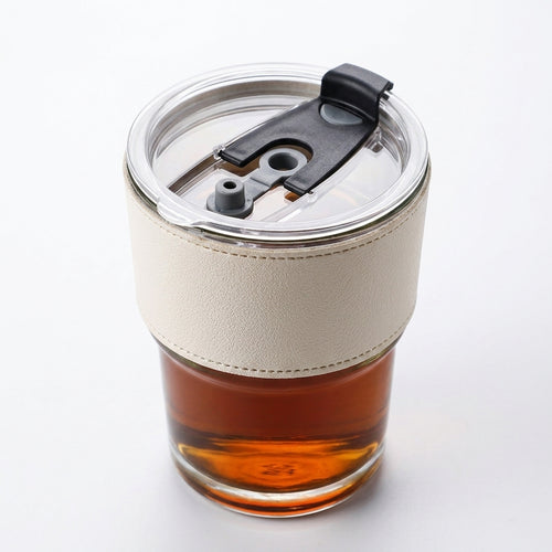 Ins PU Heat Insulated Glass Straw Cup