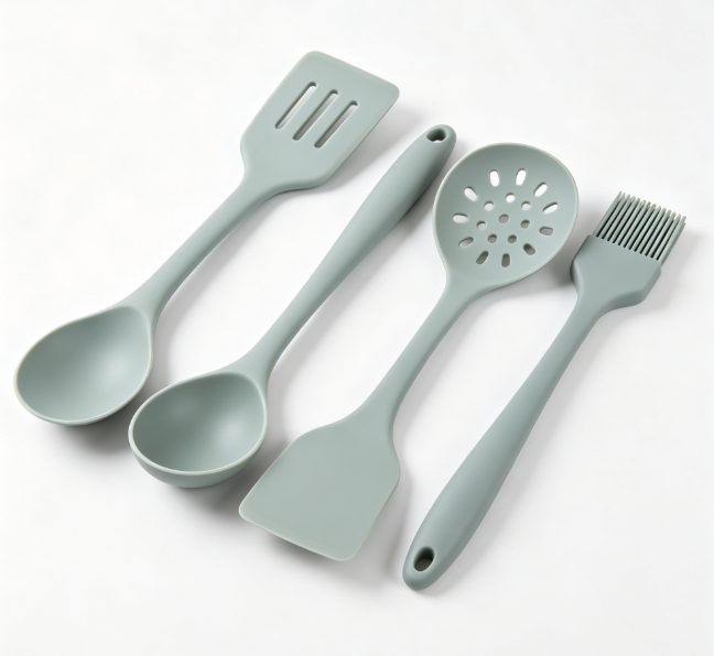 5 Pack Food Grade Silicone Cooking Utensils Set, Heat Resistant Non Stick Spatula Spoon Brush, Dishwasher Safe Kitchen Gadgets for Non-Stick Pans